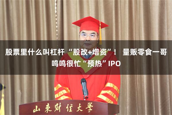 股票里什么叫杠杆 “股改+增资”！ 量贩零食一哥鸣鸣很忙“预热”IPO