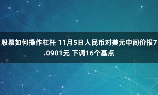 股票如何操作杠杆 11月5日人民币对美元中间价报7.0901元 下调16个基点