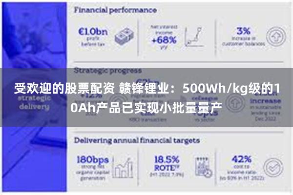 受欢迎的股票配资 赣锋锂业:500Wh/kg级的10Ah产品已实现小批量量产