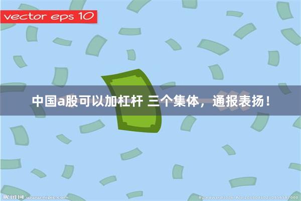 中国a股可以加杠杆 三个集体，通报表扬！