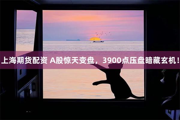 上海期货配资 A股惊天变盘，3900点压盘暗藏玄机！