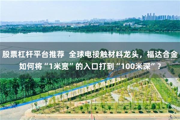 股票杠杆平台推荐  全球电接触材料龙头，福达合金如何将“1米宽”的入口打到“100米深”？