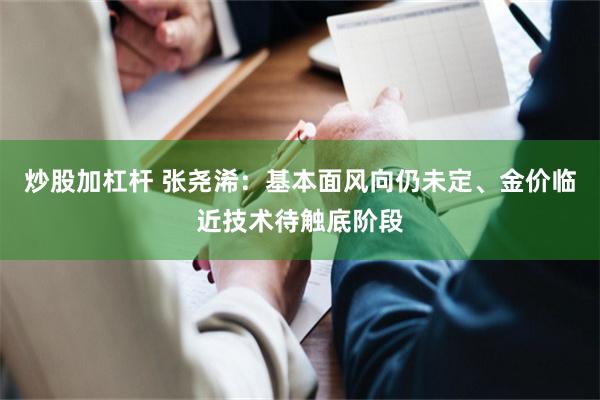 炒股加杠杆 张尧浠:基本面风向仍未定、金价临近技术待触底阶段