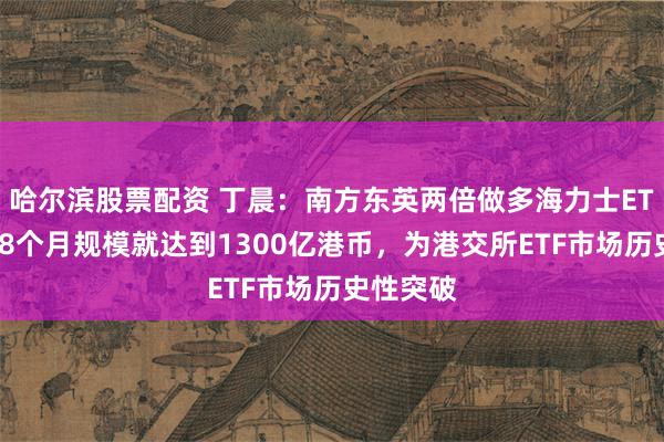 哈尔滨股票配资 丁晨:南方东英两倍做多海力士ETF推出仅8个月规模就达到1300亿港币,为港交所ETF市场历史性突破