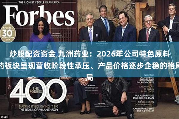 炒股配资资金 九洲药业：2026年公司特色原料药板块呈现营收阶段性承压、产品价格逐步企稳的格局