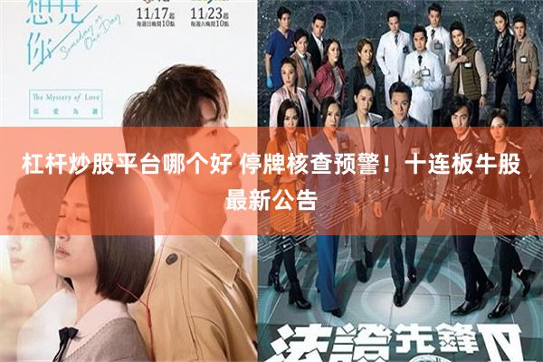 杠杆炒股平台哪个好 停牌核查预警!十连板牛股最新公告