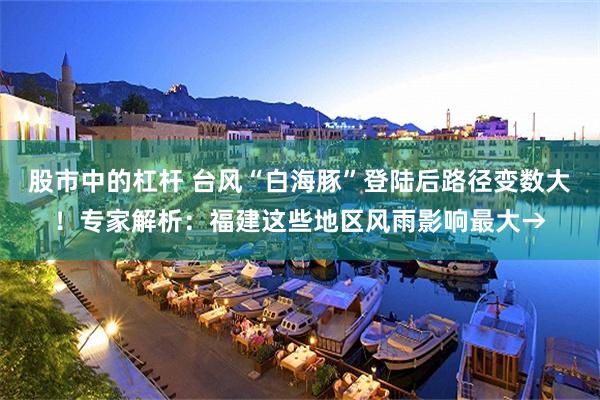 股市中的杠杆 台风“白海豚”登陆后路径变数大！专家解析：福建这些地区风雨影响最大→