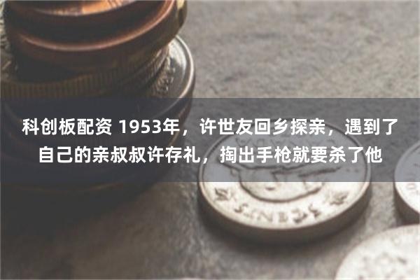 科创板配资 1953年，许世友回乡探亲，遇到了自己的亲叔叔许存礼，掏出手枪就要杀了他